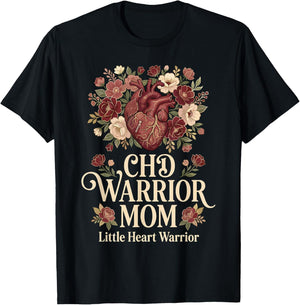 CHD Warrior Mom Congenital Heart Defect Disease Awareness T-Shirt - T-Shirt | Black