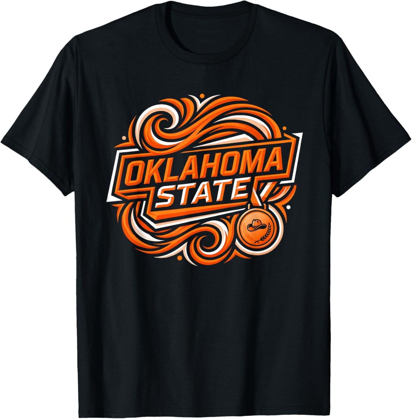Oklahoma State with USA Design Apparel T-Shirt - T-Shirt | Black