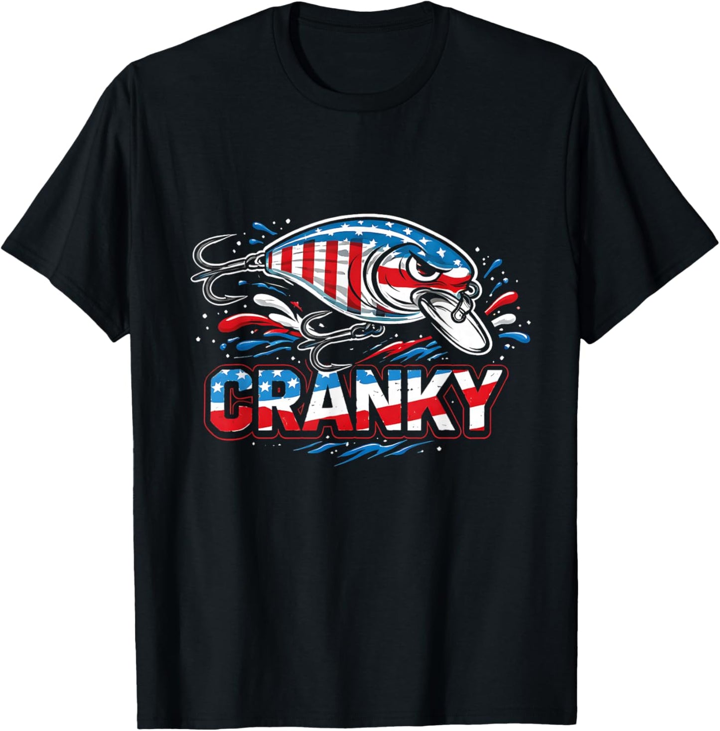 Cranky USA crankbait Fishing Father Day T-Shirt - T-Shirt | Black