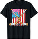 Ice Hockey Ice Cream Drip Boys American Flag Youth Players T-Shirt - T-Shirt | Black