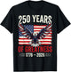 Flag Vintage 250 Years American 1776 2026 250th USA Birthday T-Shirt - T-Shirt | Black