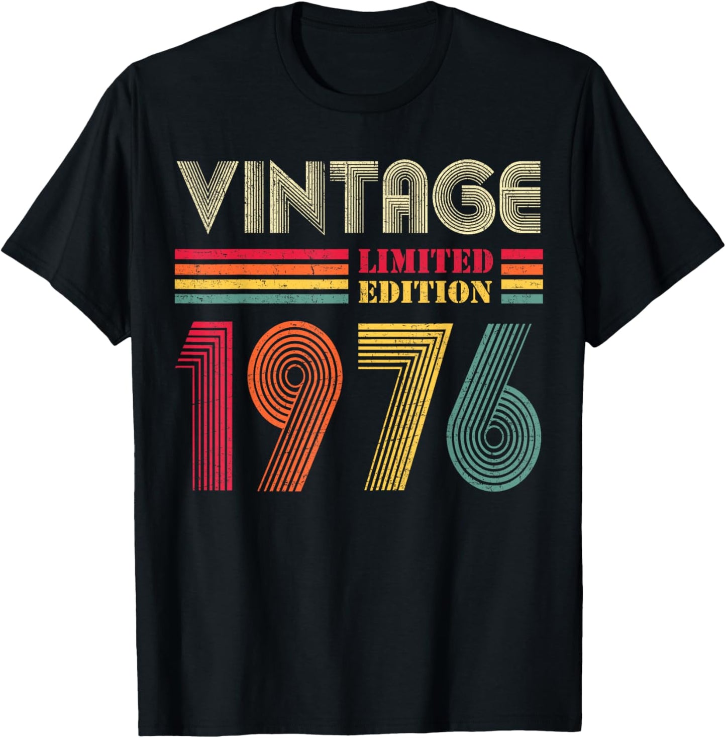 Vintage 1976 50th Birthday Gift Men Women 50 Years Old T-Shirt - T-Shirt | Black