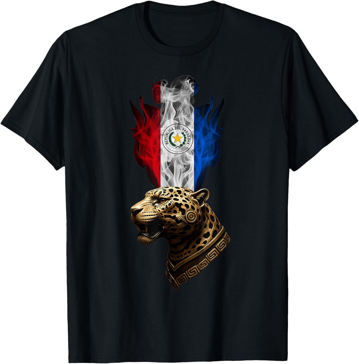 Paraguay Flag Leopard Paraguayan Pride T-Shirt - T-Shirt | Black