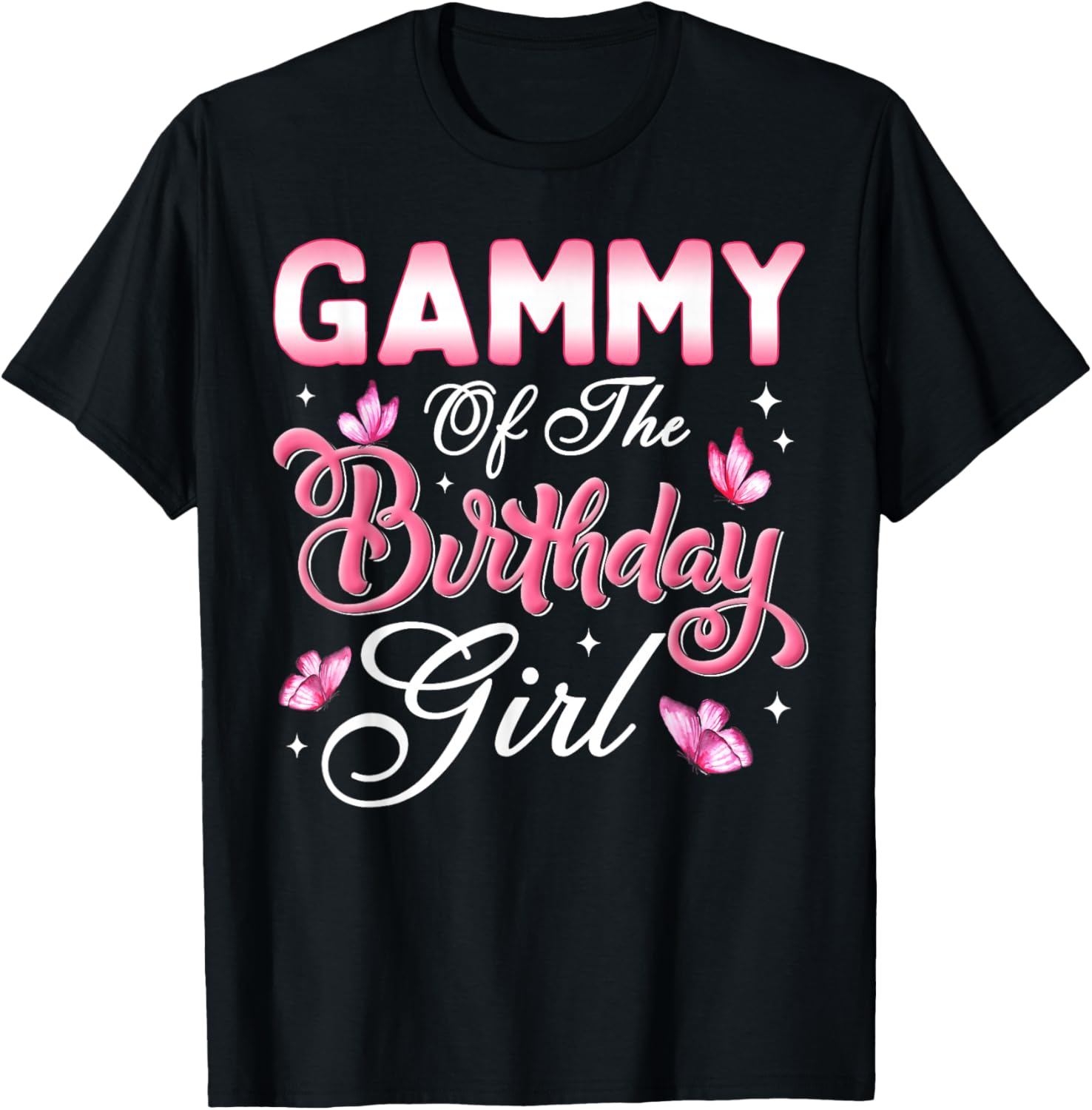 Gammy of The Birthday Girl Butterfly Birthday Party T-Shirt - T-Shirt | Black