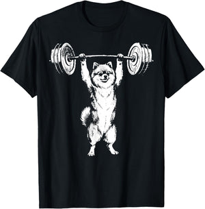 Pomeranian Weightlifting T-Shirt - T-Shirt | Black