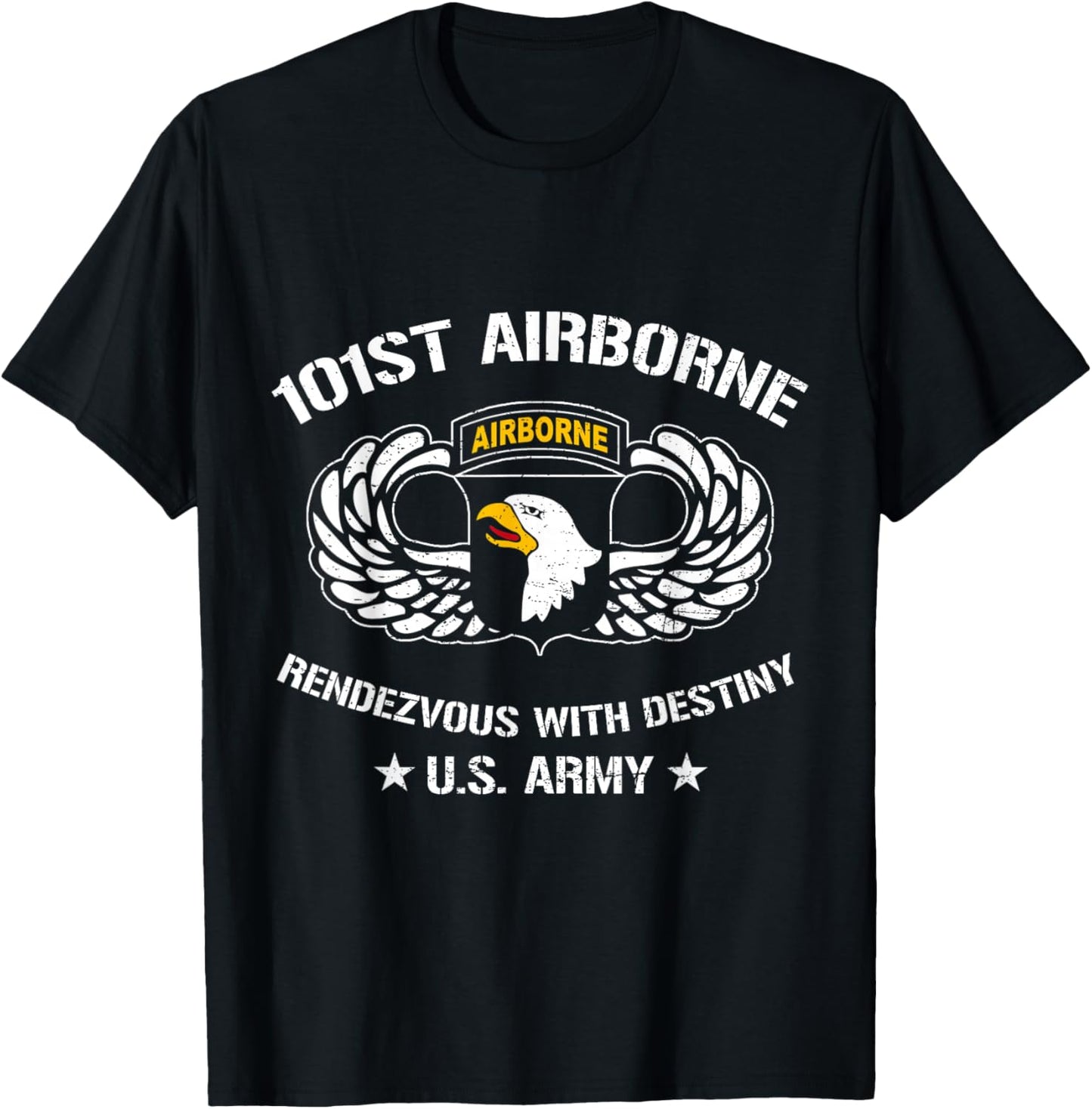 101st Airborne Division Rendezvous with Destiny Paratrooper T-Shirt - T-Shirt | Black