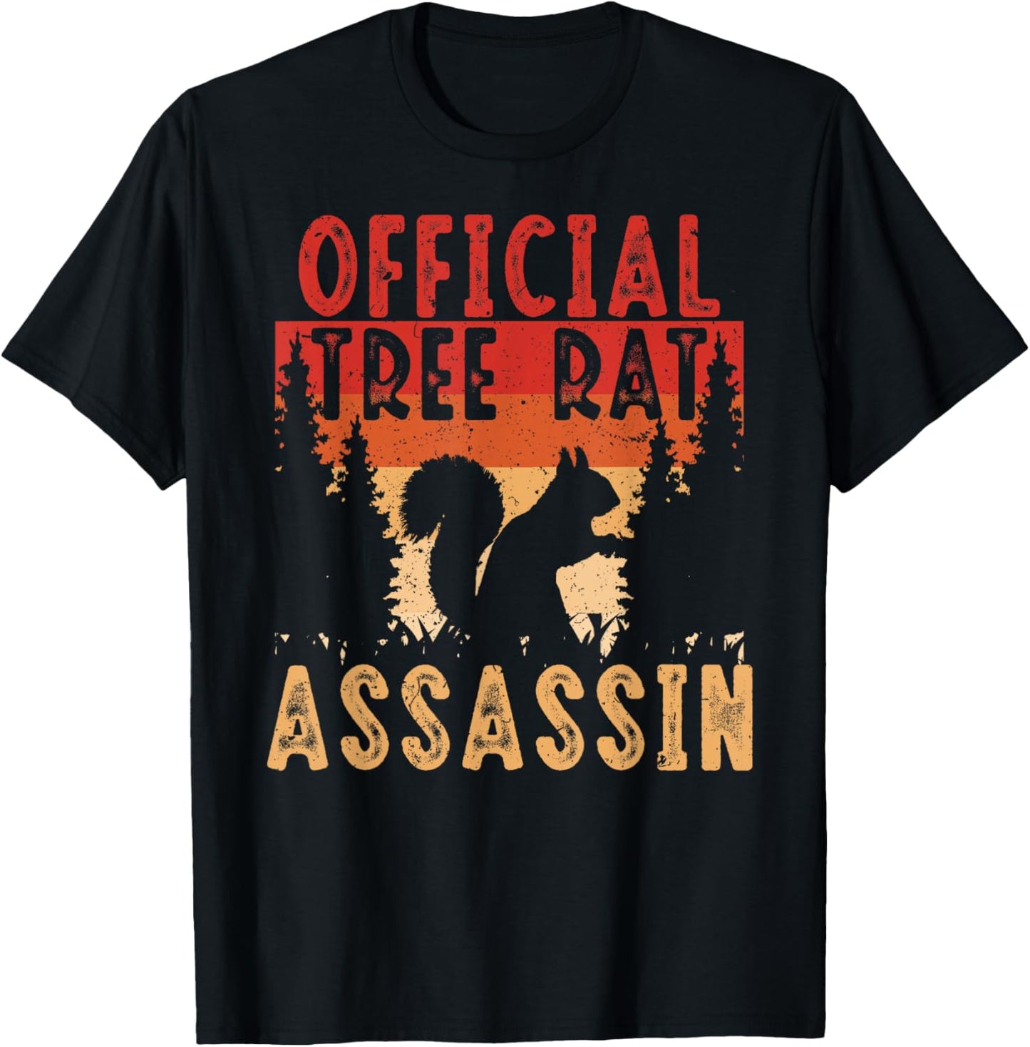 Squirrel Hunter Official Tree Rat Assassin T-Shirt - T-Shirt | Black