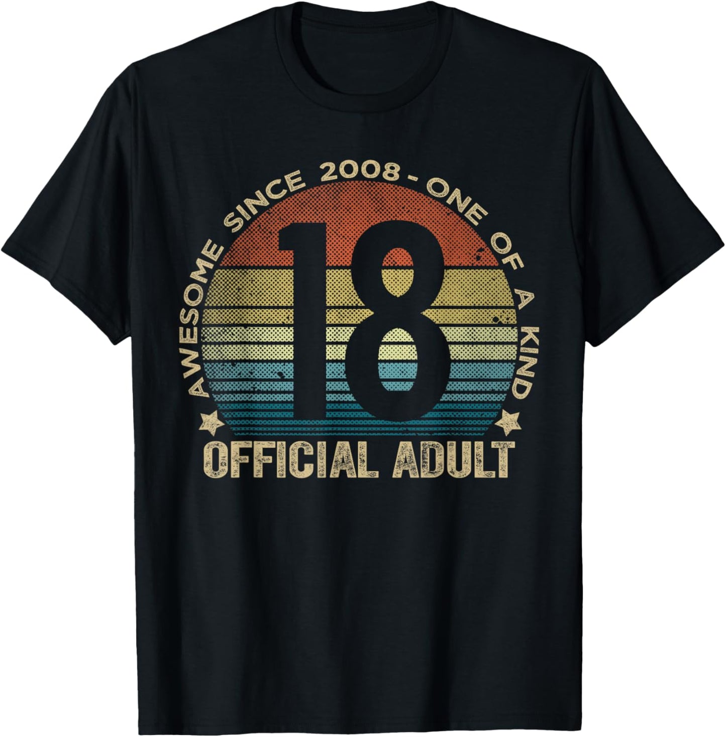 Official Adult 18 Year Old Gifts Vintage 2008 Boys T-Shirt - T-Shirt | Black