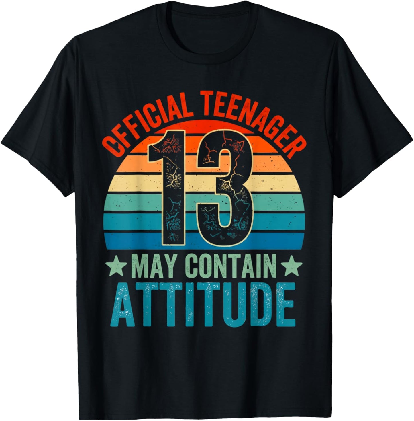 13th Birthday Boys Official Teenager Therteen Birthday T-Shirt - T-Shirt | Black
