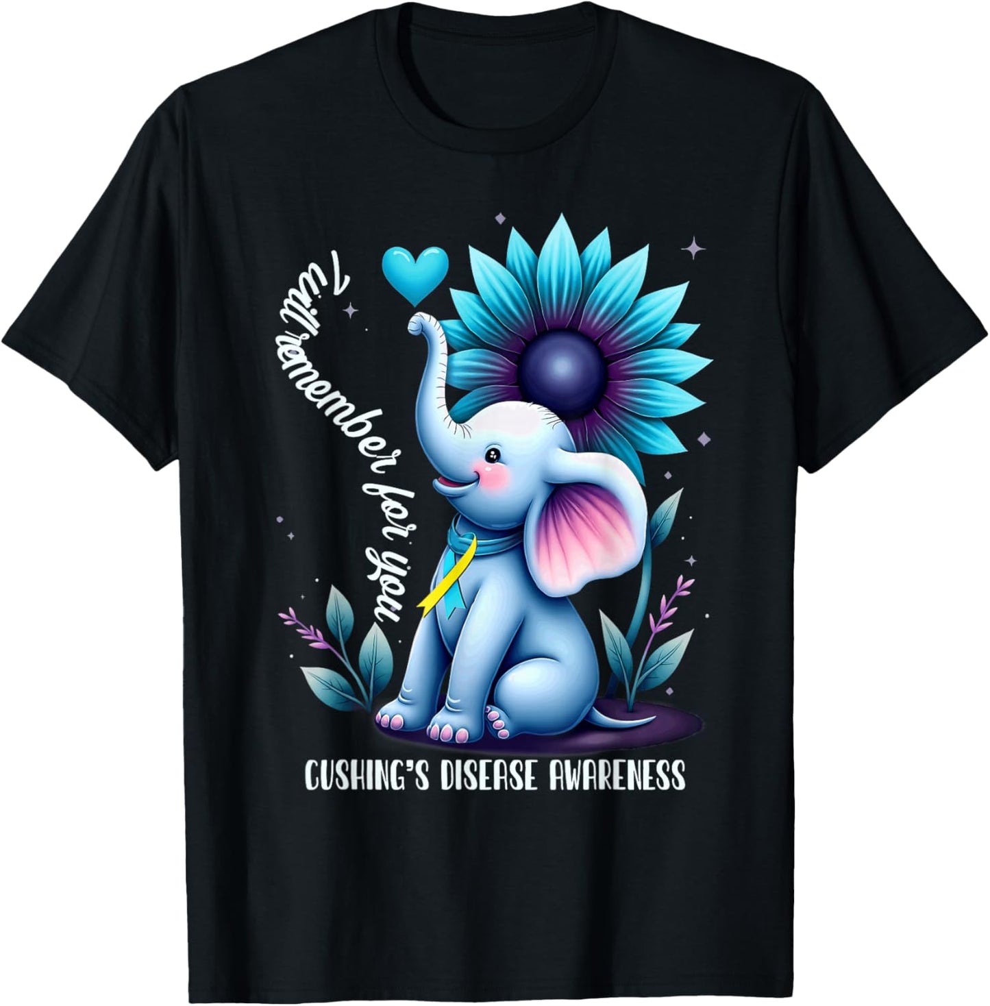 Elephant Cushing's Disease Awareness T-Shirt - T-Shirt | Black