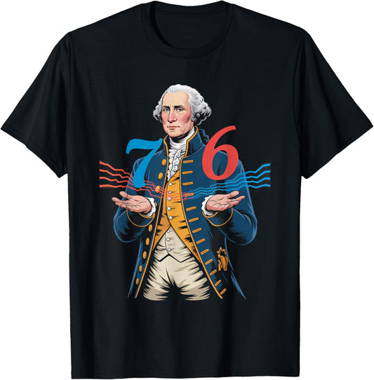 6-7 7-6 George Washington Seven Six Teacher American T-Shirt - T-Shirt | Black