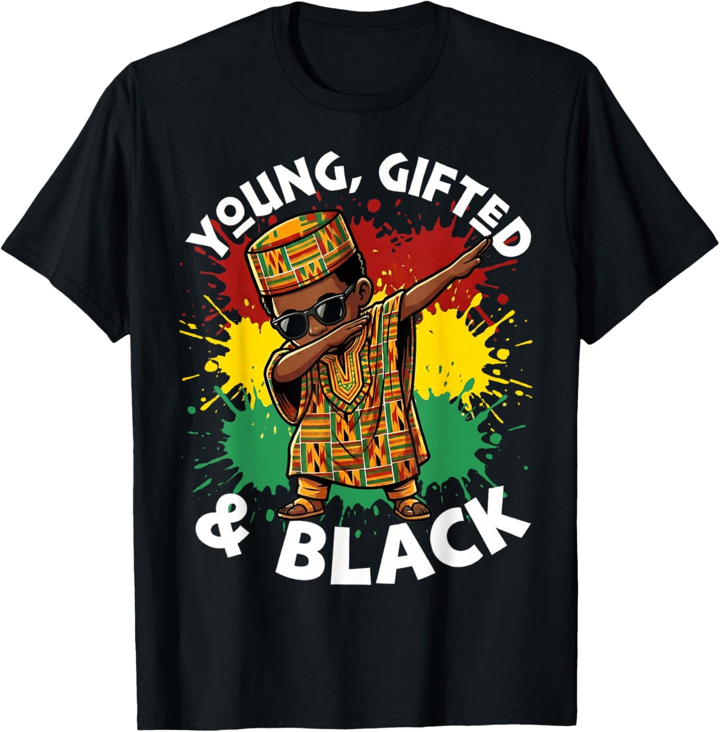 Dabbing African Boy Kid Toddler Young Gifted Black History T-Shirt - T-Shirt | Black