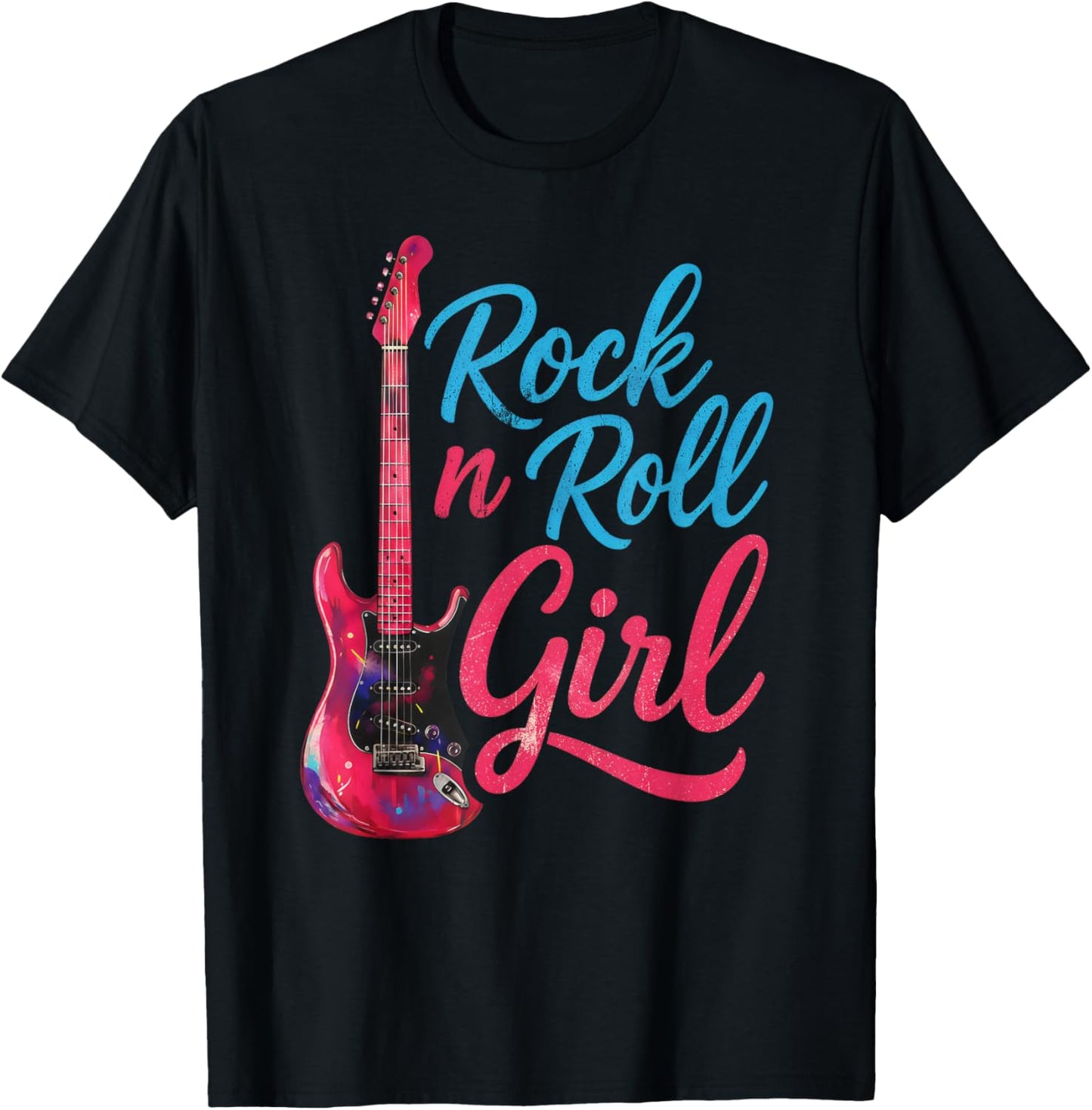 Rock'n Roll Girl Band Guitar Music Lover Girls & Women T-Shirt - T-Shirt | Black