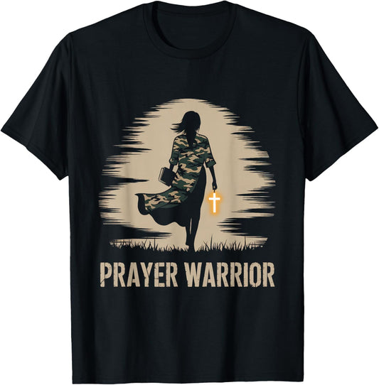 Prayer Warrior God Jesus Christian Black Girl Women T-Shirt - T-Shirt | Black