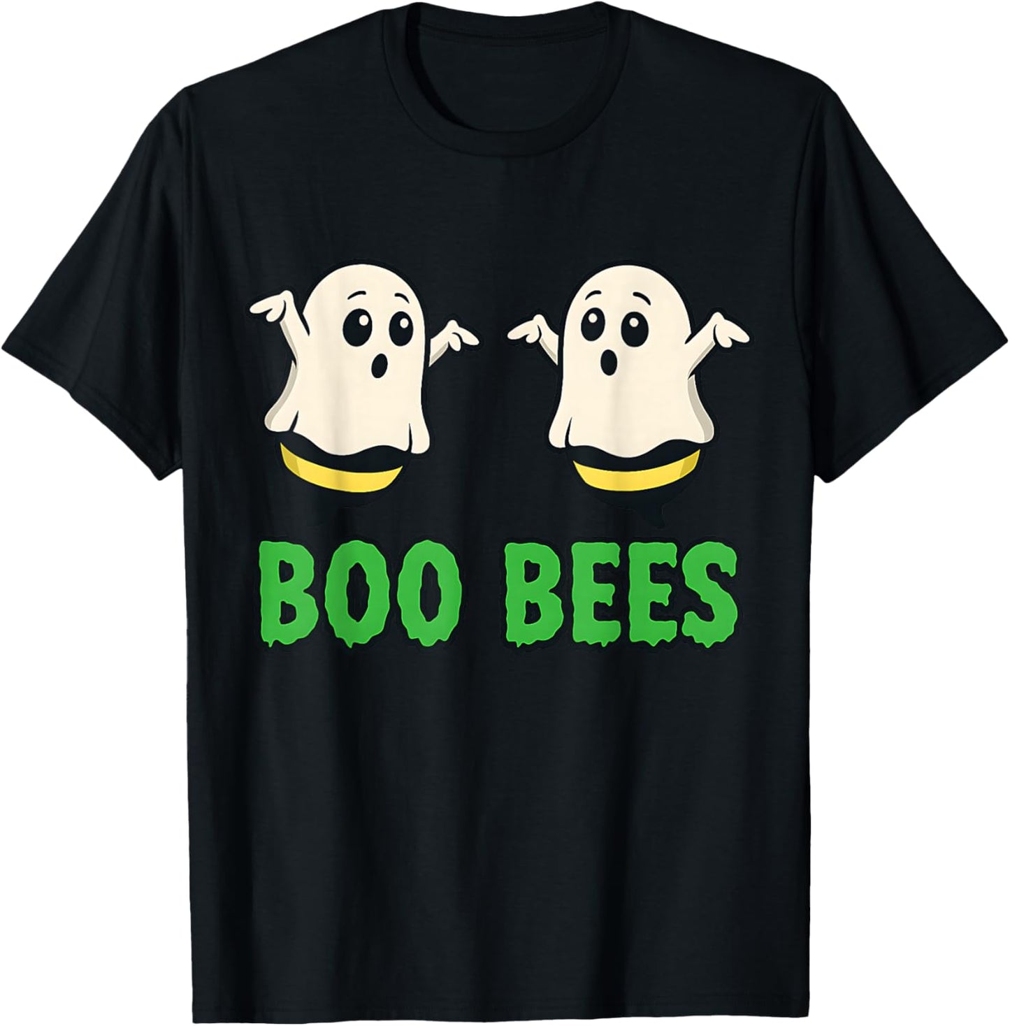 Funny Boo Bees Halloween Ghost Bee Pun Design T-Shirt - T-Shirt | Black