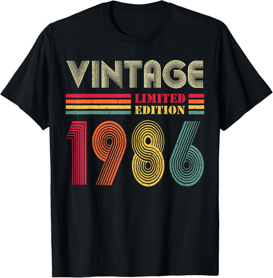 Vintage 1986 40th Birthday Gift Men Women 40 Years Old T-Shirt - T-Shirt | Black