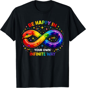 Infinite Snake Be Happy in Your Own Way Autism Awareness Kid T-Shirt - T-Shirt | Black