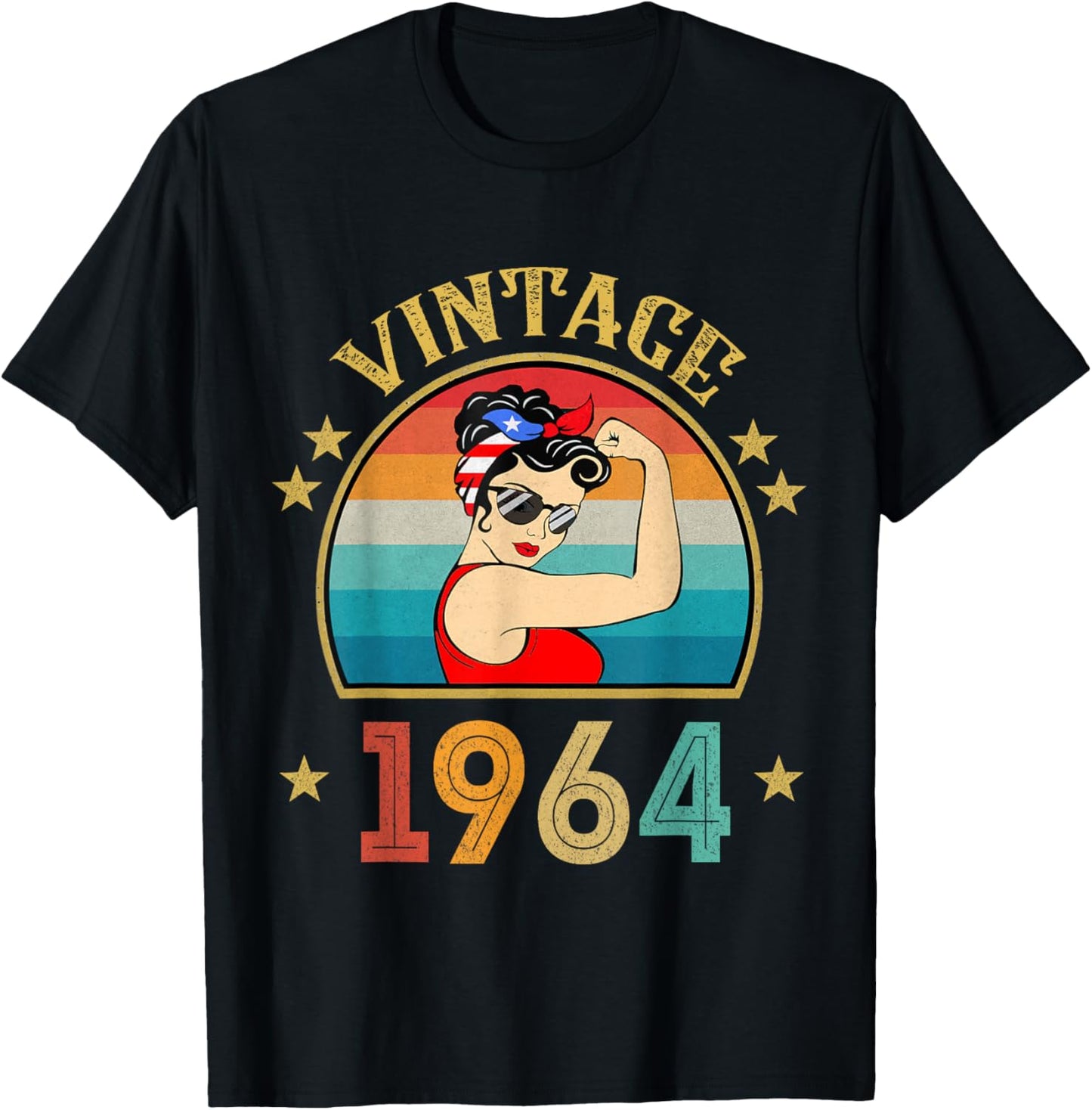 62th Birthday Gift 62 Years Old Retro Vintage 1964 T-Shirt - T-Shirt | Black