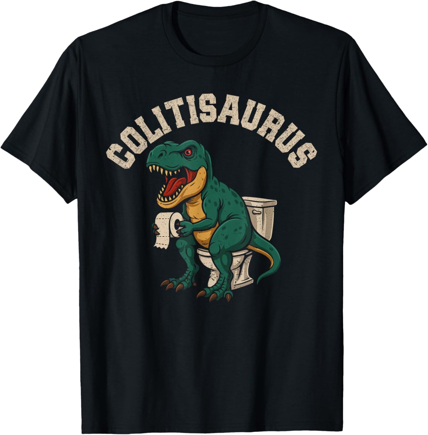 Ulcerative Colitis Awareness Colitisaurus Funny IBD Warrior T-Shirt - T-Shirt | Black