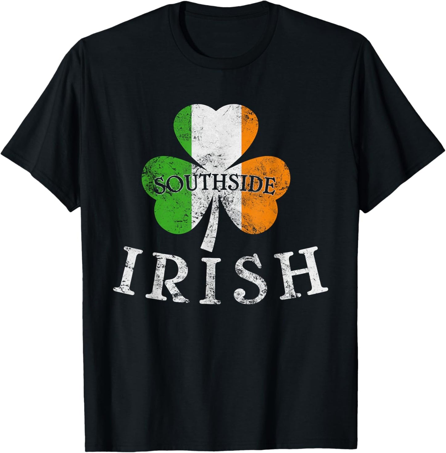 Southside Irish Ireland Flag Shamrock St. Patrick’s Day T-Shirt - T-Shirt | Black