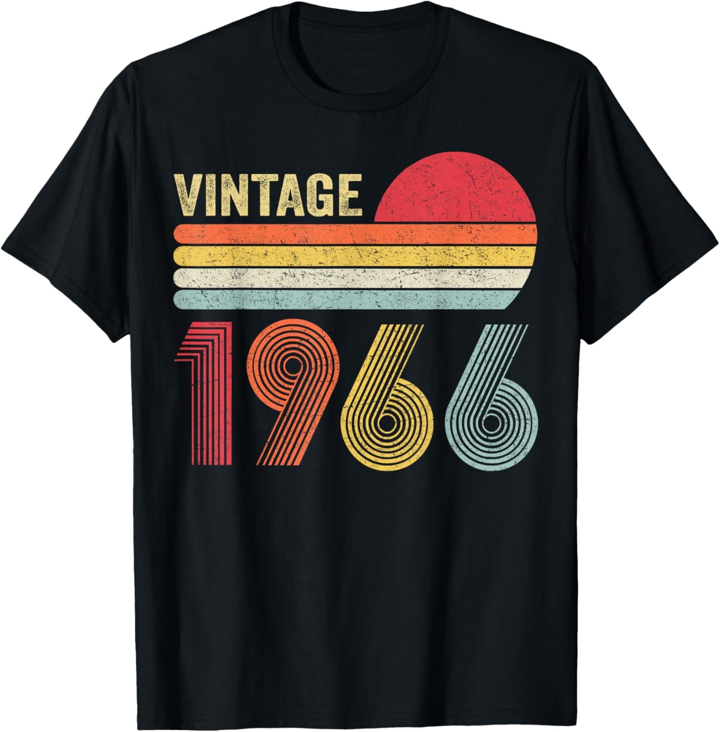 Vintage 1966 60th Birthday Gift Men Women 60 Years Old T-Shirt - T-Shirt | Black