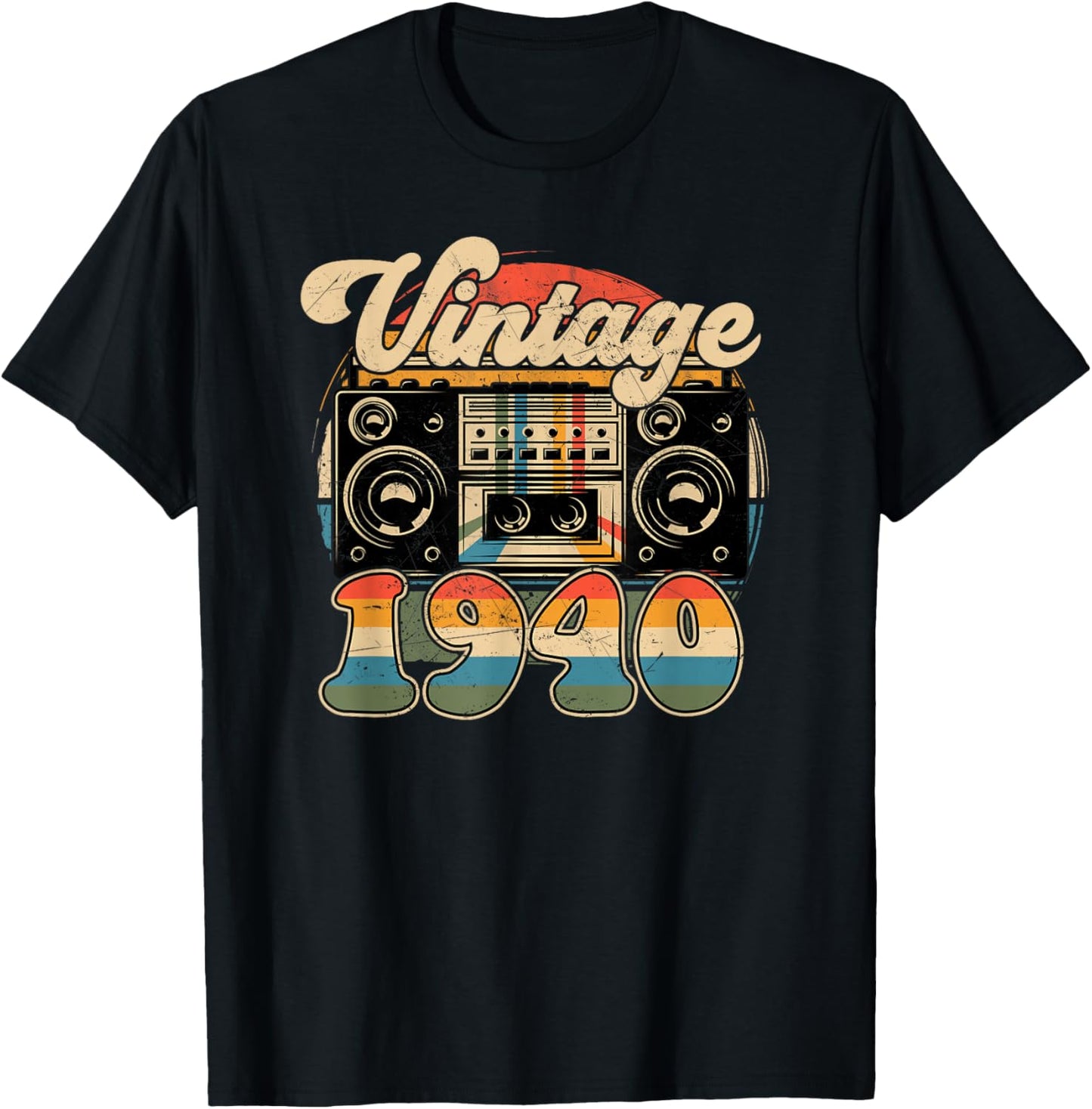 86th Birthday Retro Vintage 1940 Men Women T-Shirt - T-Shirt | Black