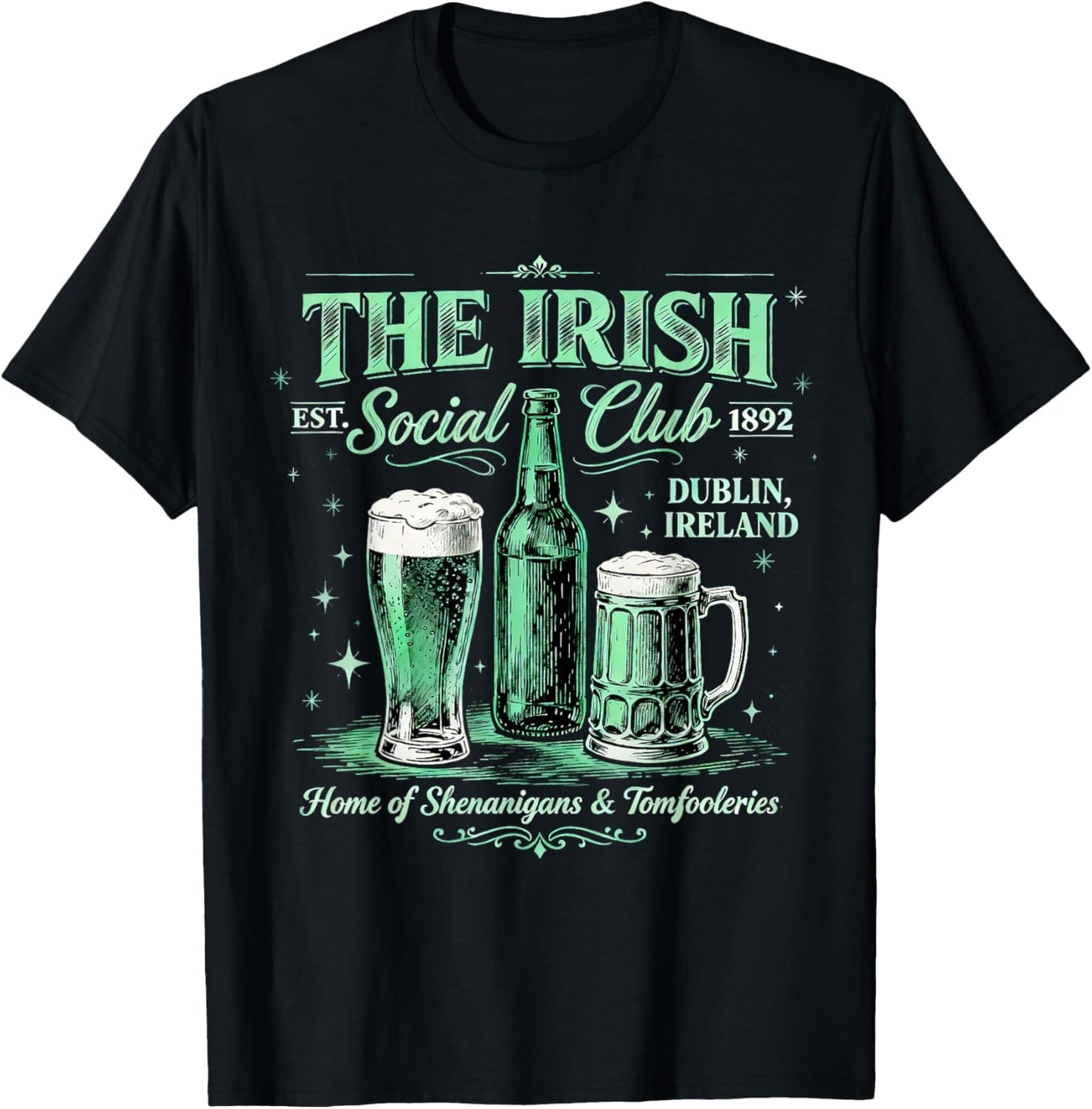The Irish Social Club Vintage Drinking Team St Patrick's Day T-Shirt - T-Shirt | Black