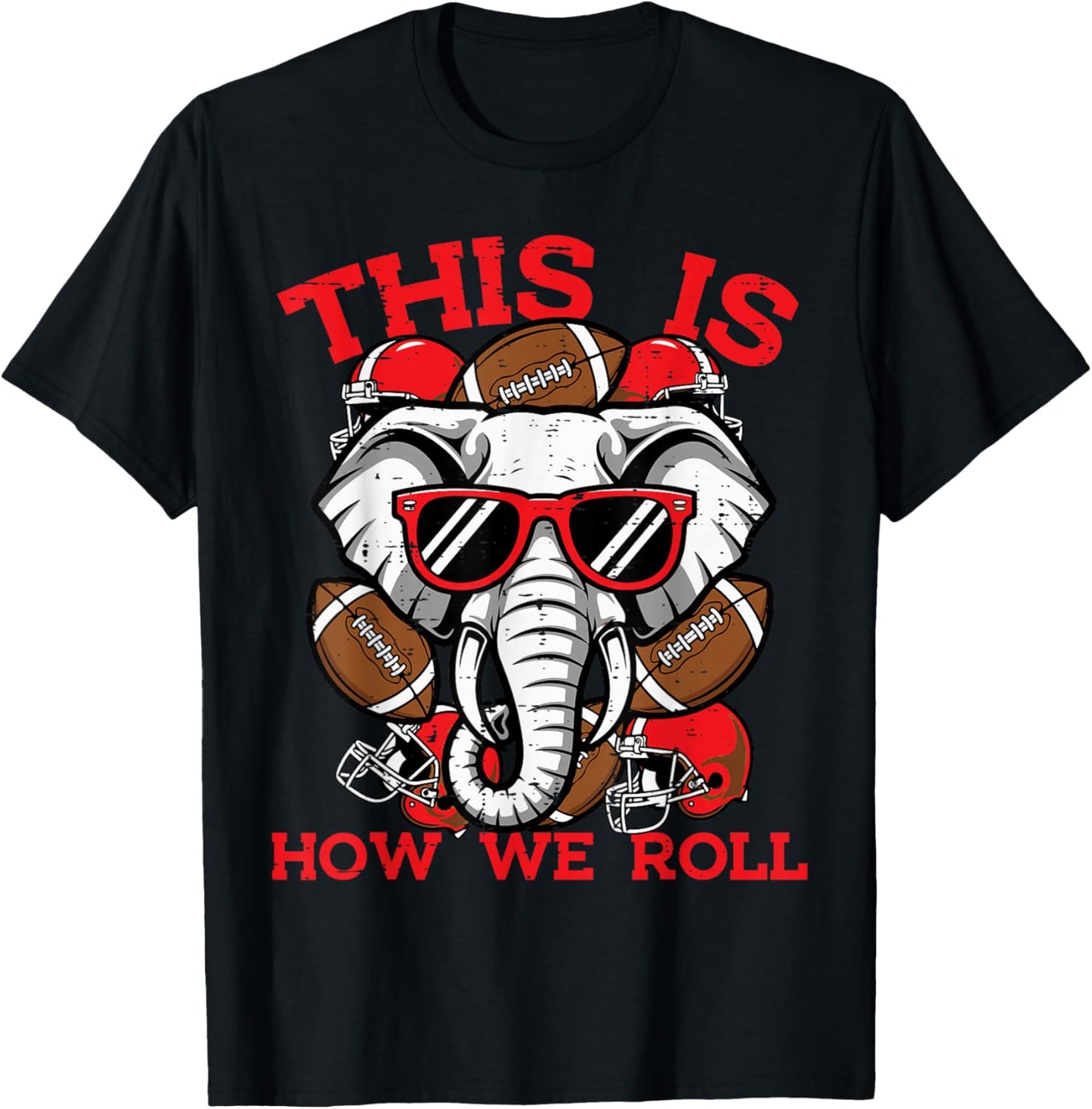 Elephant Roll Women Kids Men Boys Girls Youth Teen T-Shirt - T-Shirt | Black