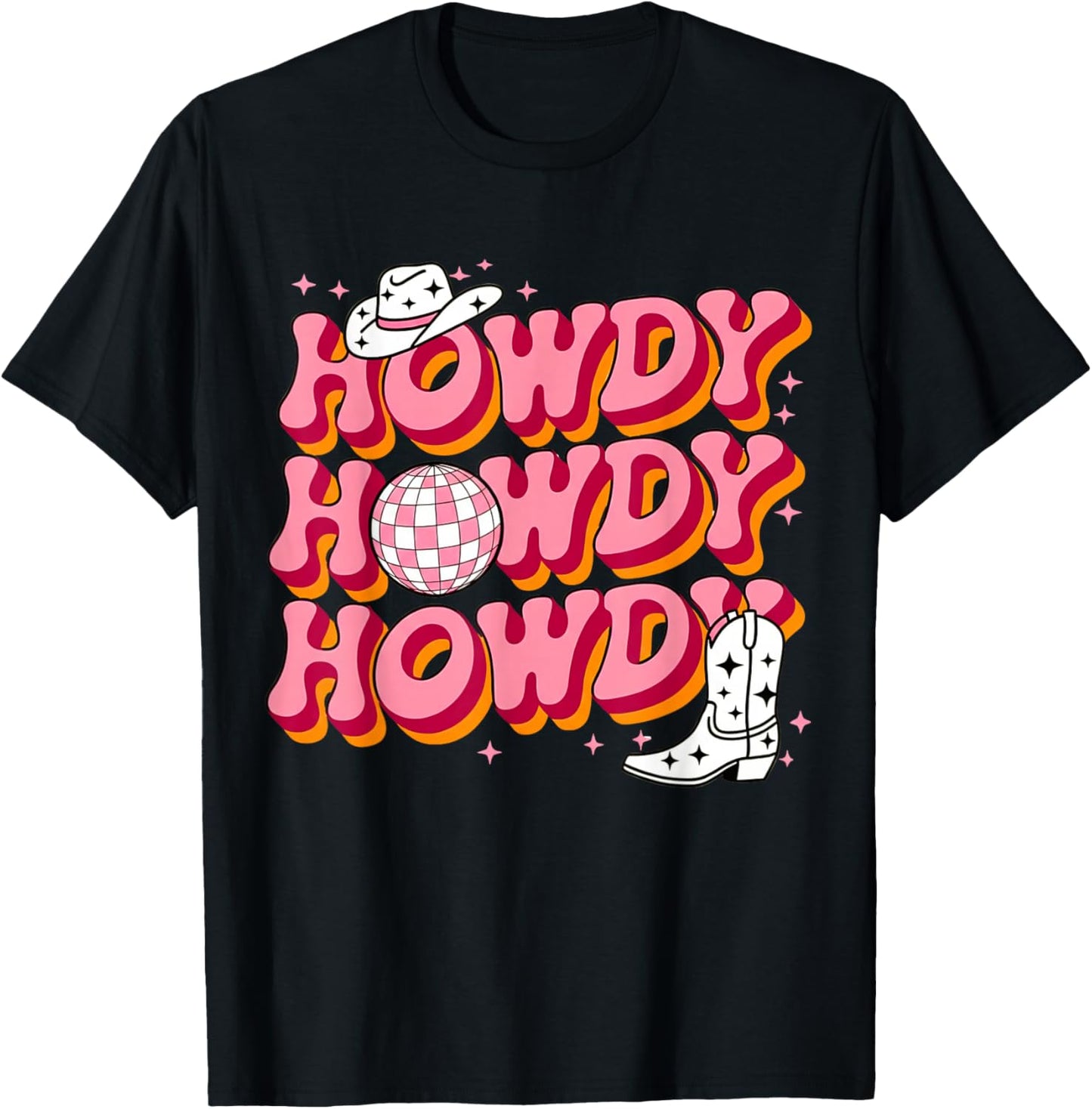 Howdy Western Cowboy Howdy Cowboy Rodeo Cowgirl Western T-Shirt - T-Shirt | Black