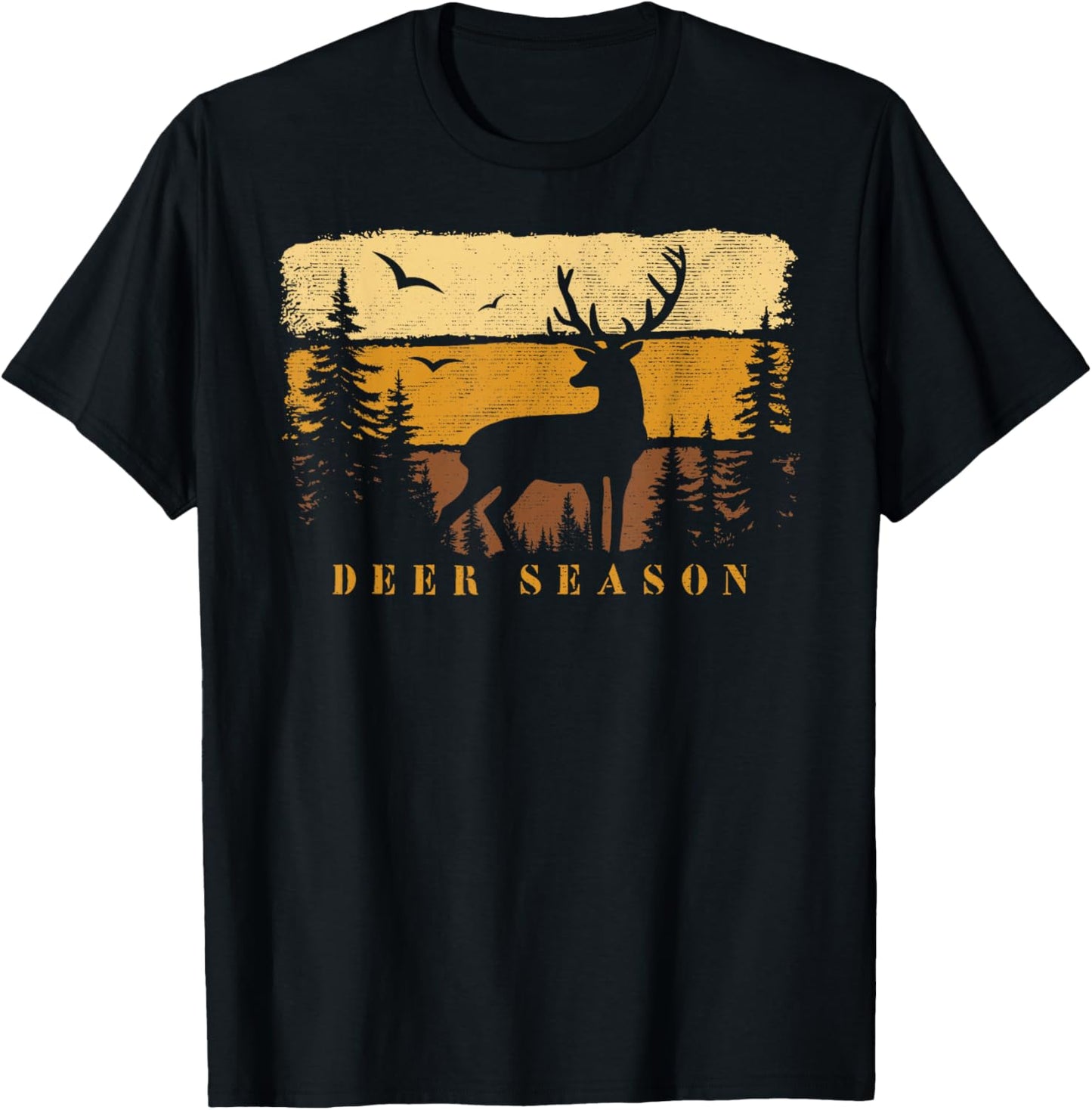 Deer Season 2025 2026 Trendy Graphic T-Shirt - T-Shirt | Black