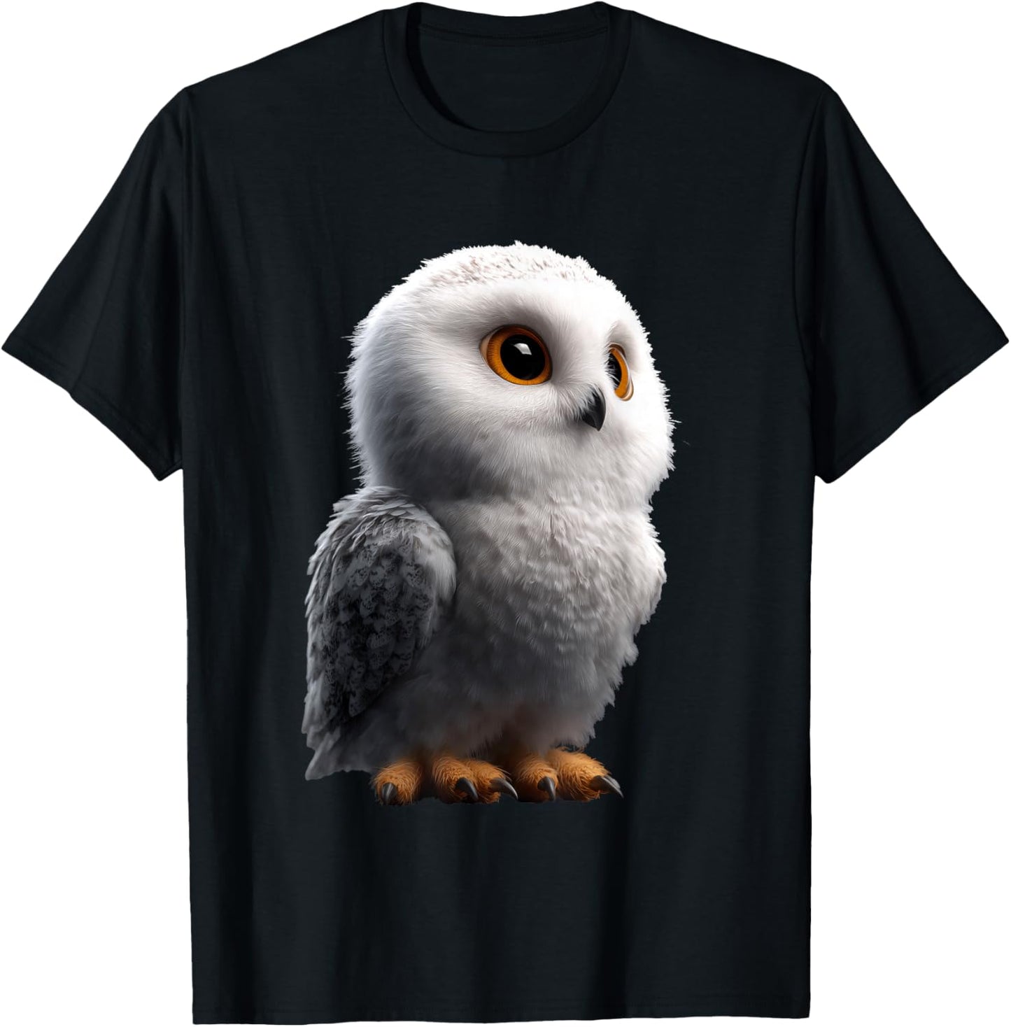 Snowy Owl Barn Eagle Arctic Owl Cute White Polar Owls T-Shirt - T-Shirt | Black