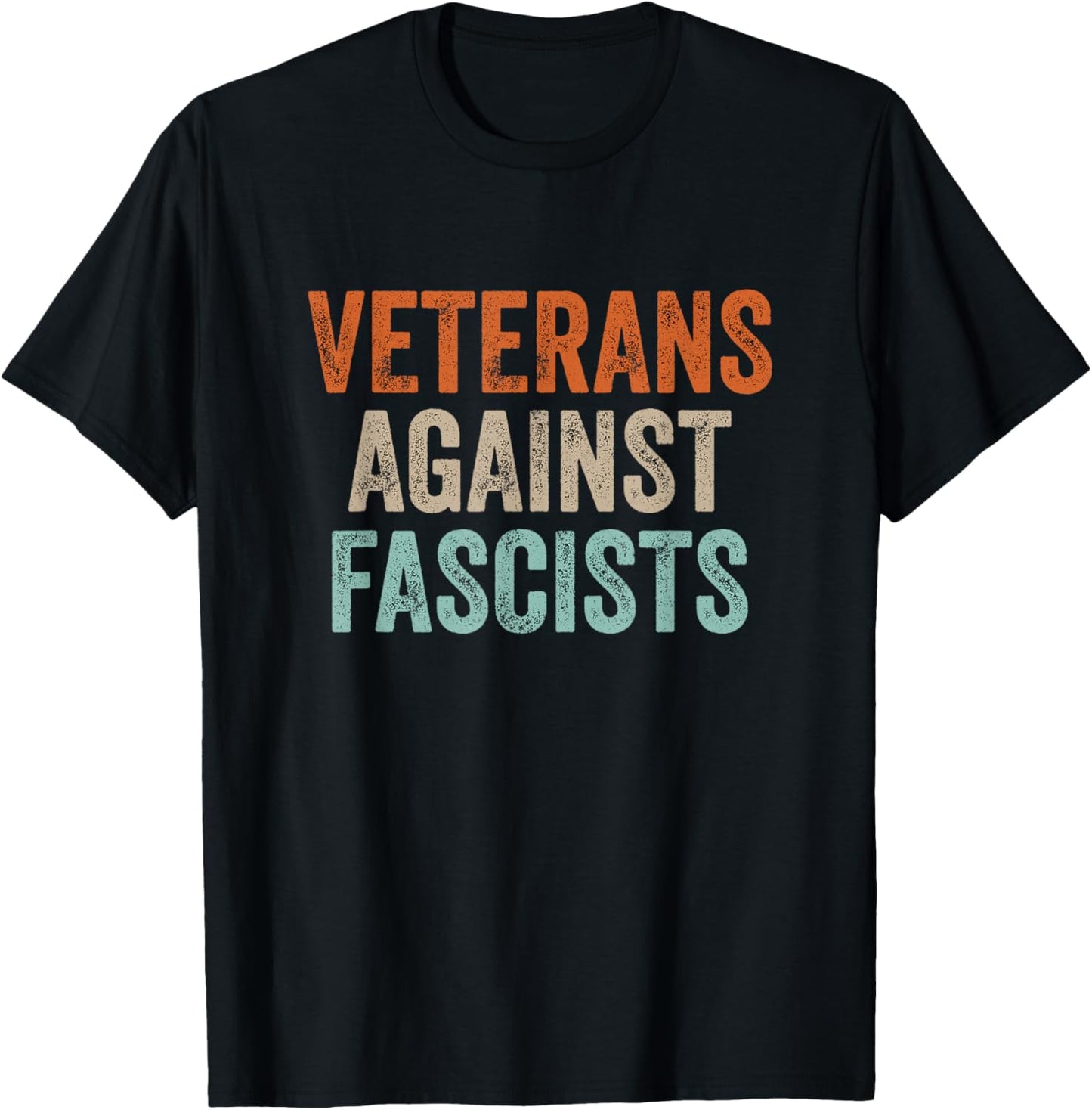Veterans Against Fascists Retro Patriotic Veteran US Army T-Shirt - T-Shirt | Black