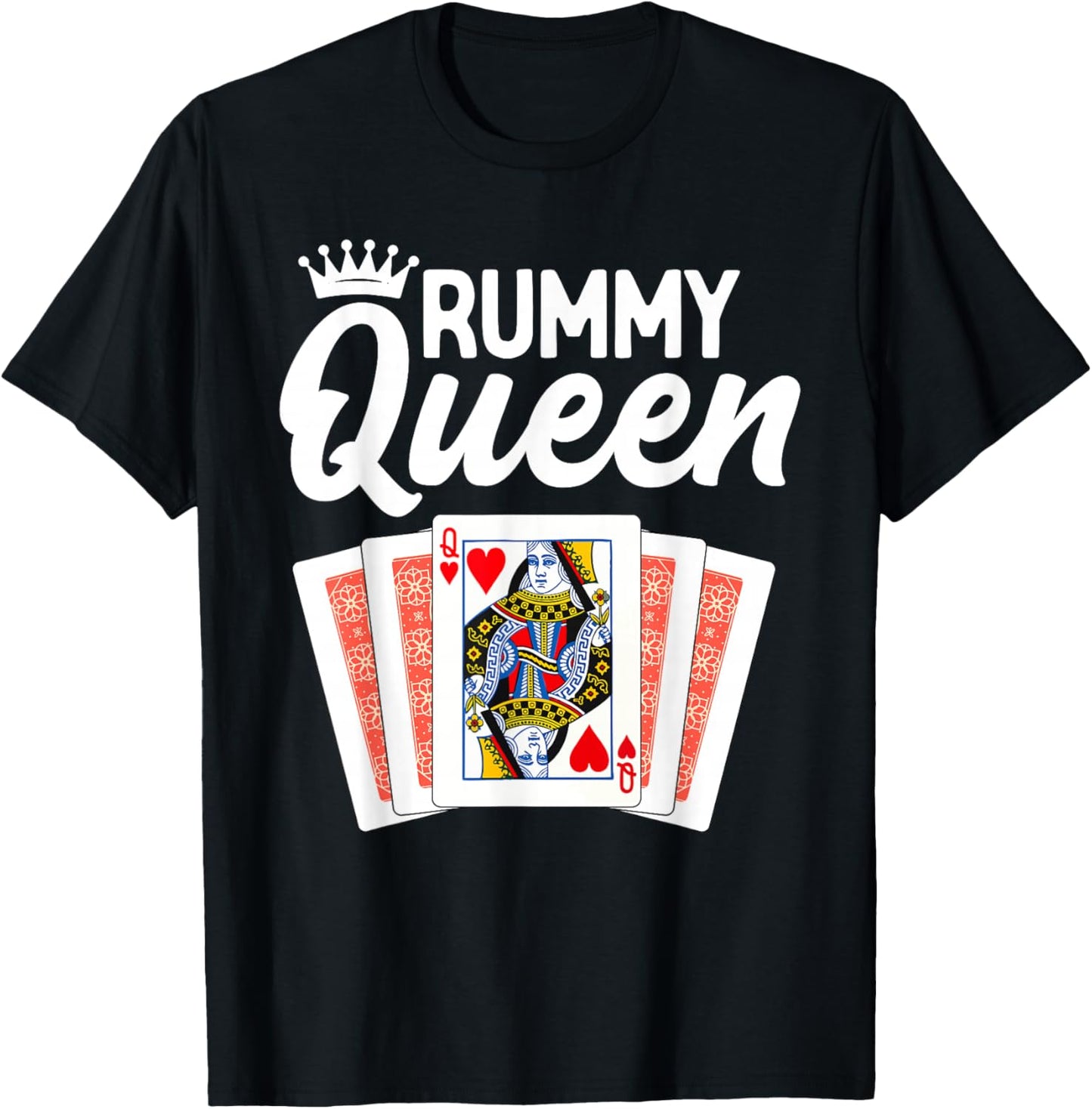 Cute Rummy Art Girls Rummy Lover Gin Rummy Player T-Shirt - T-Shirt | Black