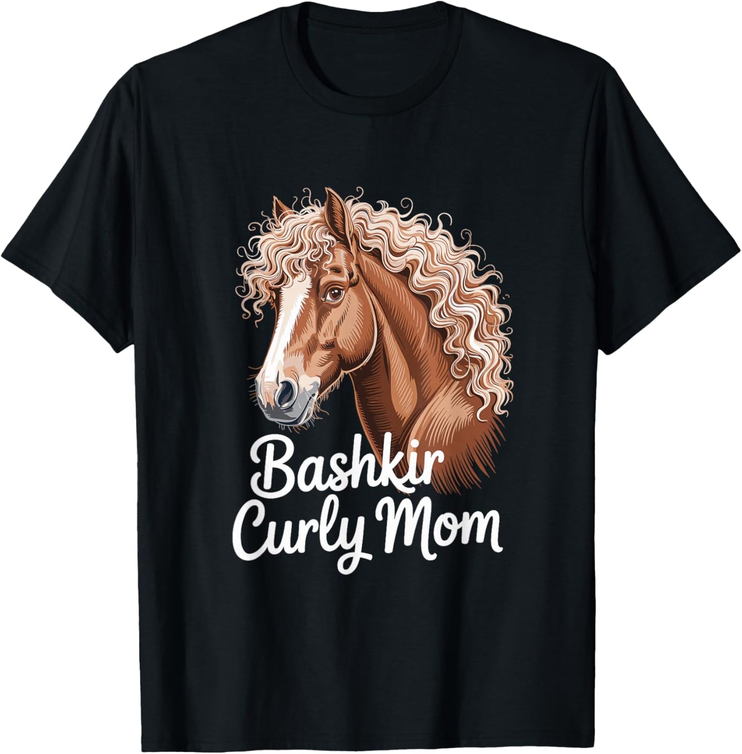Bashkir Curly Mom Horse Mom Equestrian T-Shirt - T-Shirt | Black