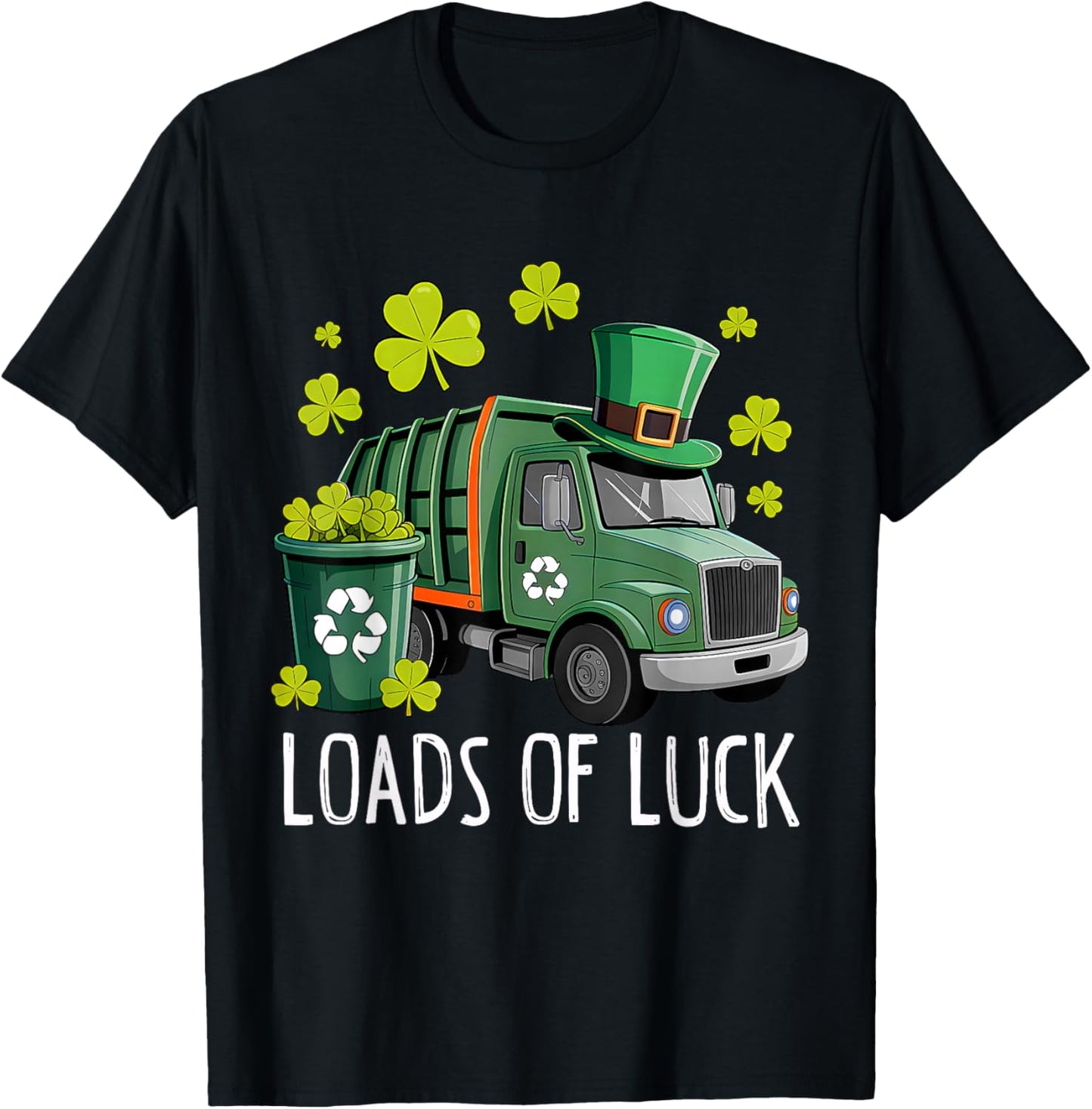 St Patricks Day Garbage Truck Load of Luck Toddler Boys Kids T-Shirt - T-Shirt | Black