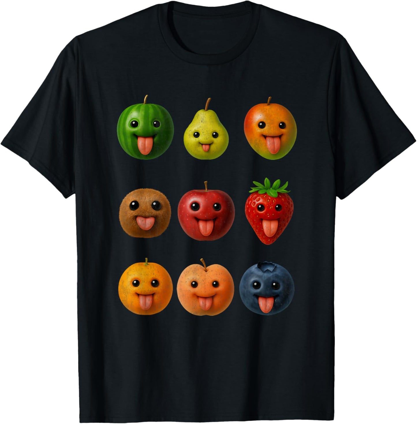 Funny AI Fruit Meme Gen Z Brainrot Men Women T-Shirt - T-Shirt | Black