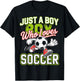 Just a Boy Who Loves Soccer Footbal Player Goalie Fan T-Shirt - T-Shirt | Black