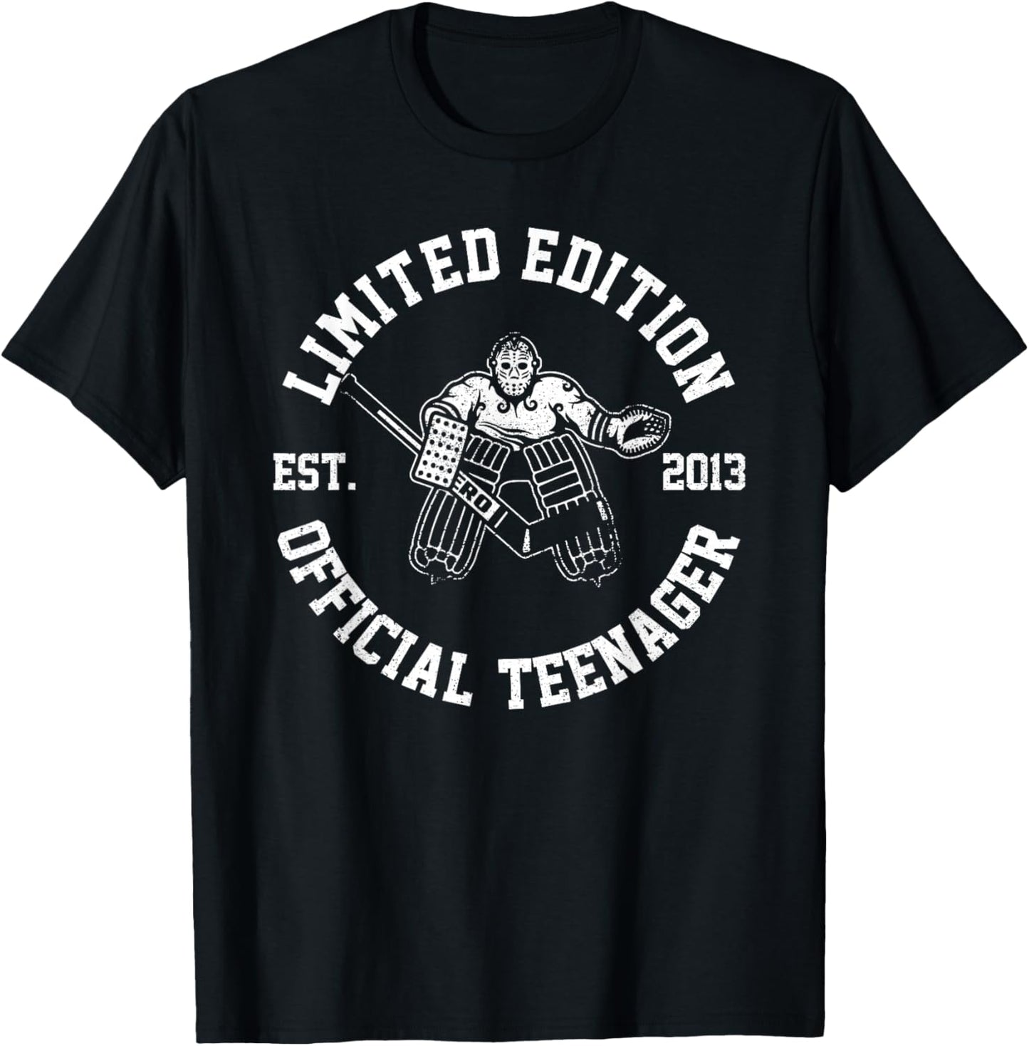 Official Teenager Est 2013 13th Bday Hockey Boys 13 Years T-Shirt - T-Shirt | Black