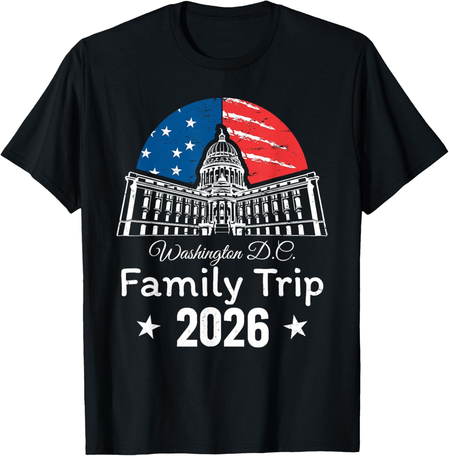 Washington DC 2026 Capitol Hill USA Flag Family Matching T-Shirt - T-Shirt | Black