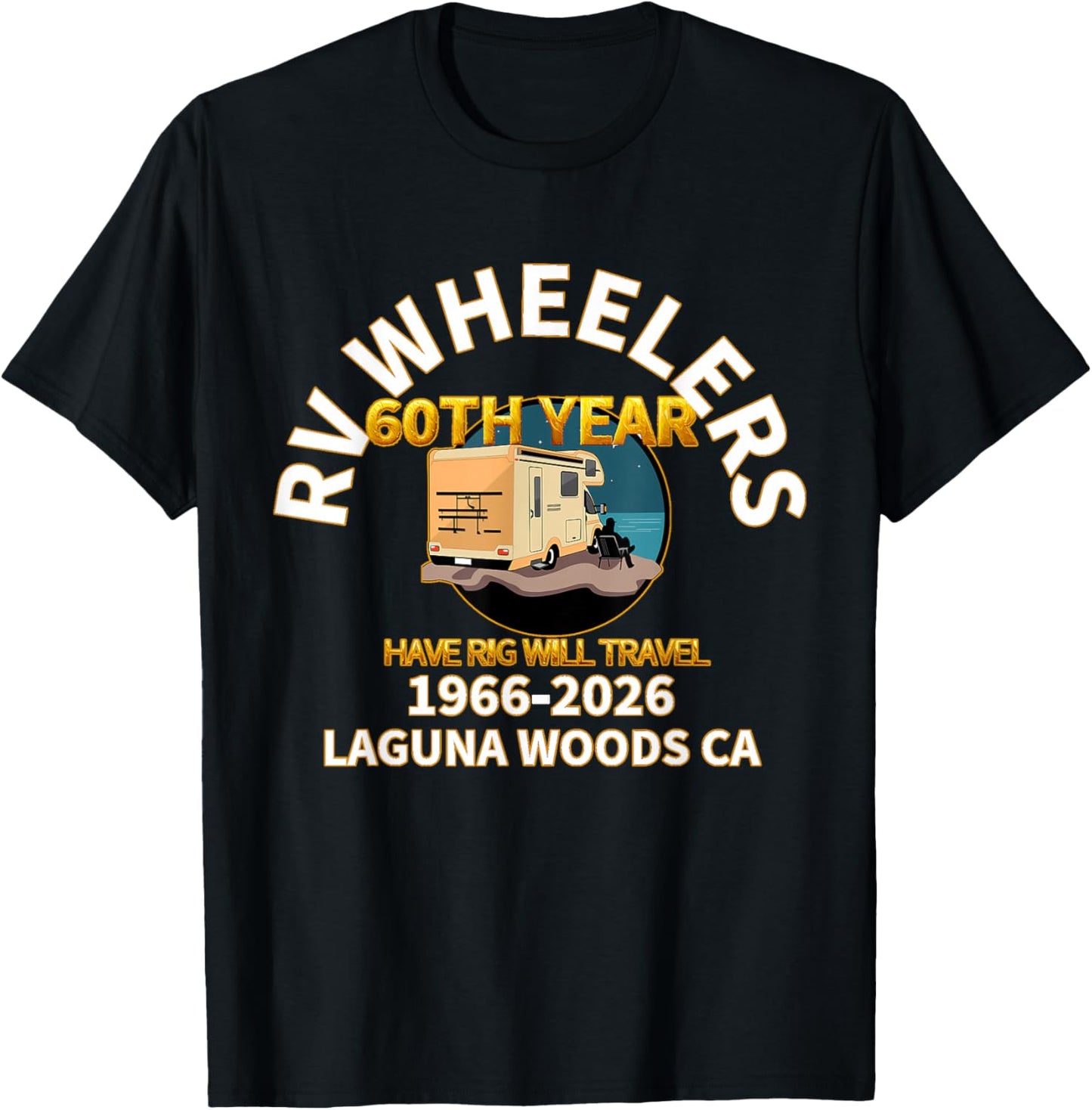 RV Wheelers Club of Laguna Woods T-Shirt - T-Shirt | Black