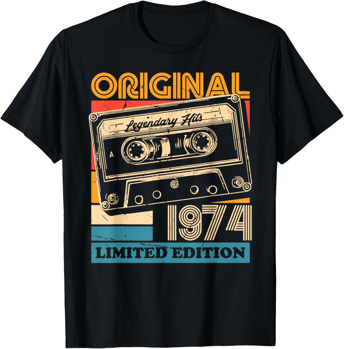 51th Birthday Retro Vintage 1974 Men Women T-Shirt - T-Shirt | Black