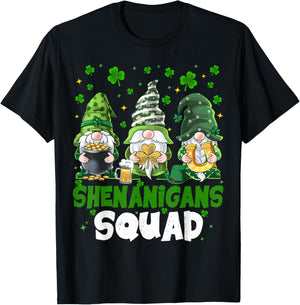 St Patricks Day Gnomes Shenanigans Squad Saint Pattys Women T-Shirt - T-Shirt | Black