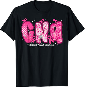 in October We Wear Pink CNA Nurse Breast Cancer Awareness T-Shirt - T-Shirt | Black