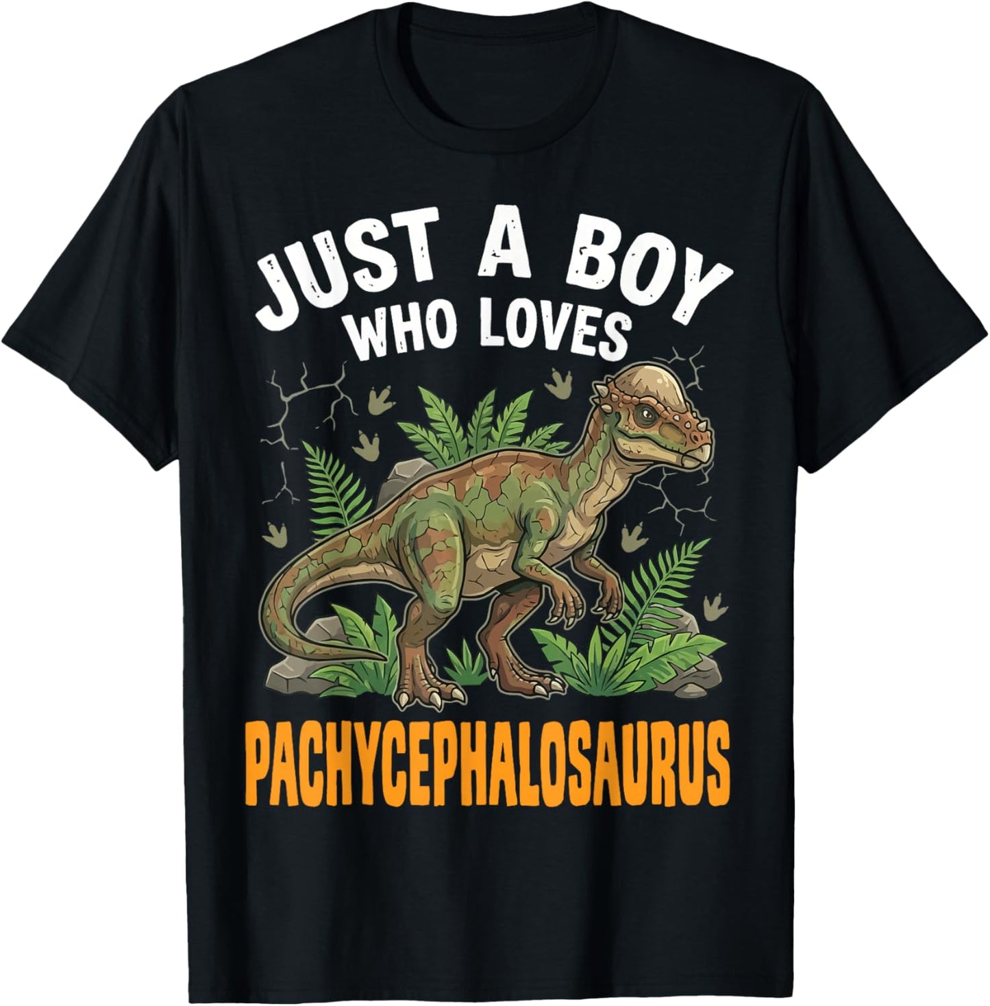 Just A Boy Who Loves Pachycephalosaurus T-Shirt - T-Shirt | Black