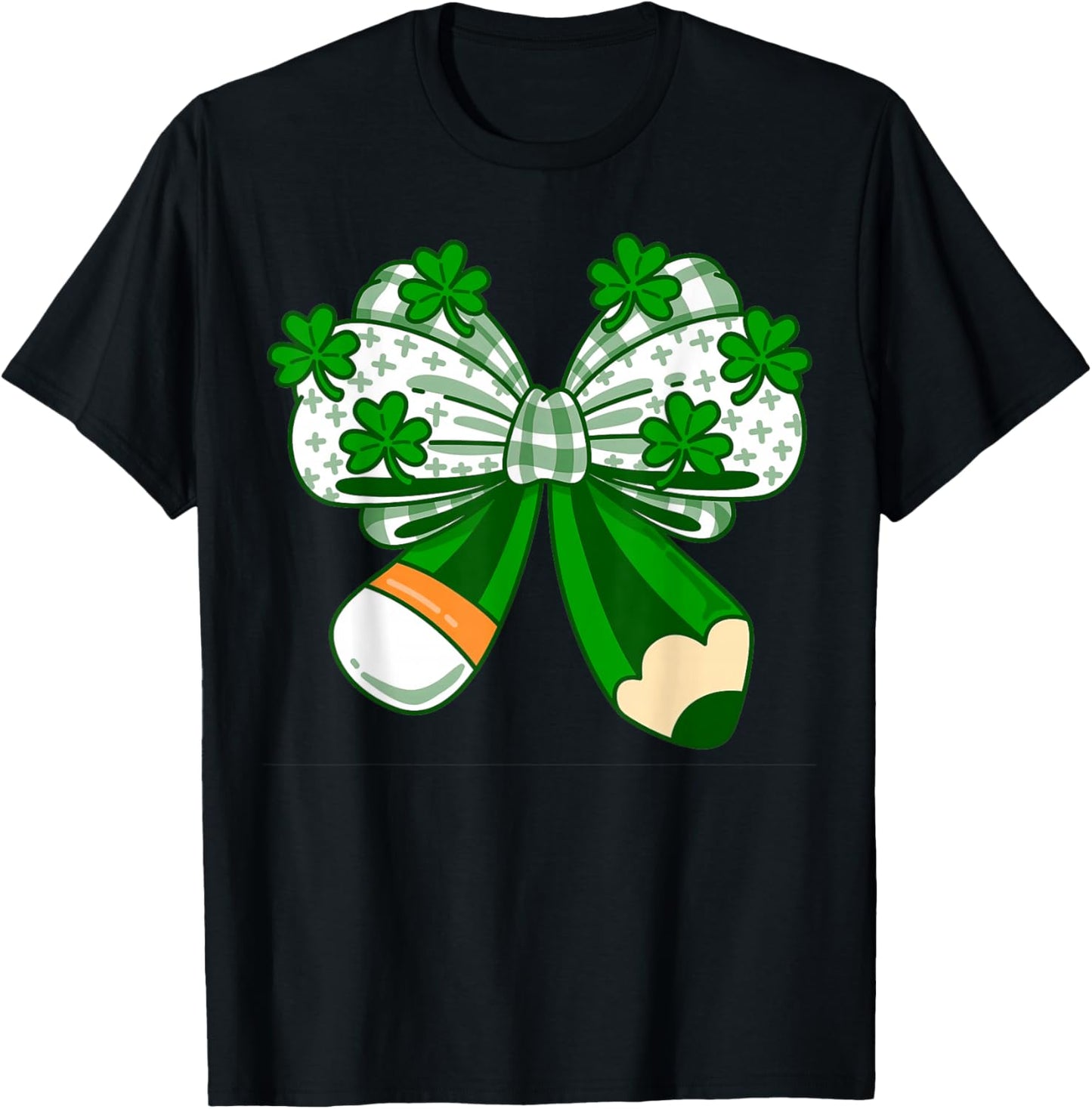 Lucky School Bow - St. Patricks Day Teacher T-Shirt - T-Shirt | Black