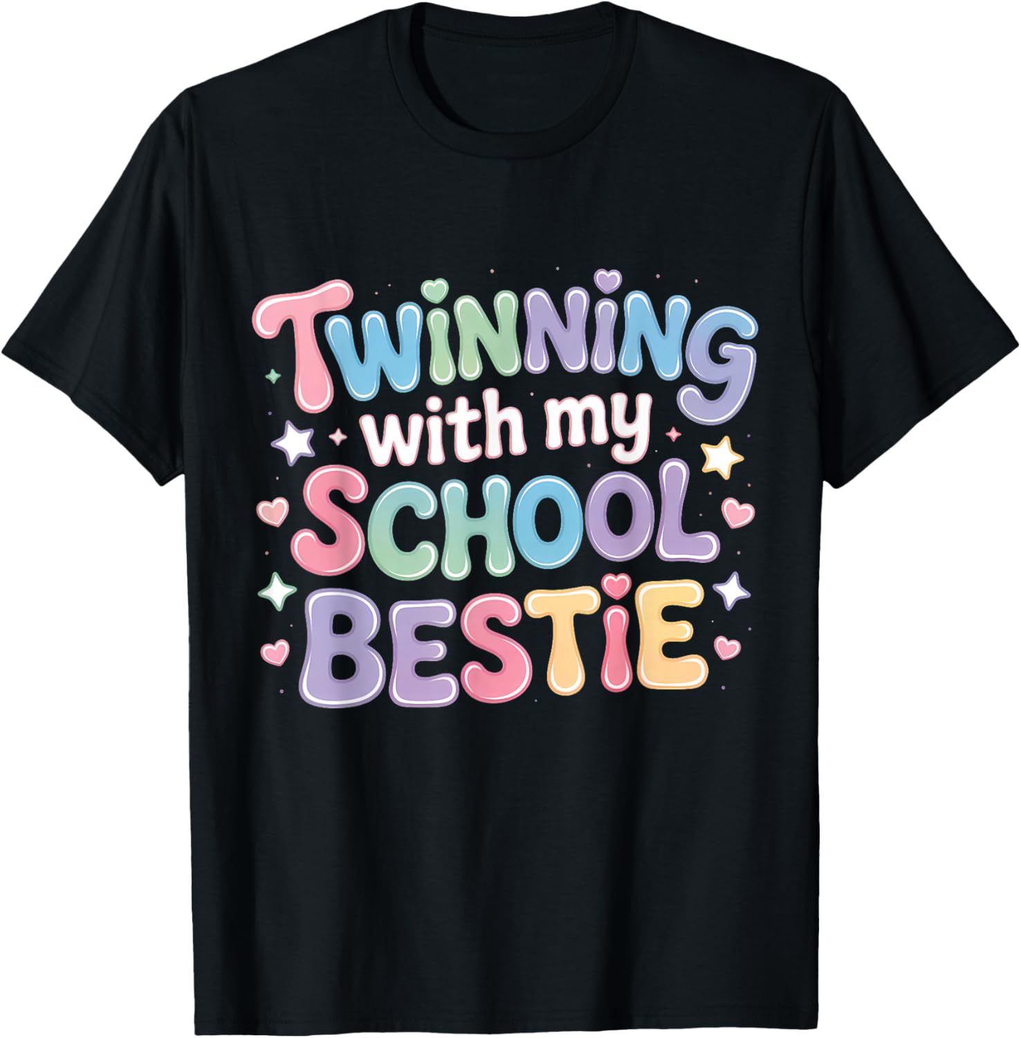 Twinning with My School Bestie T-Shirt - T-Shirt | Black
