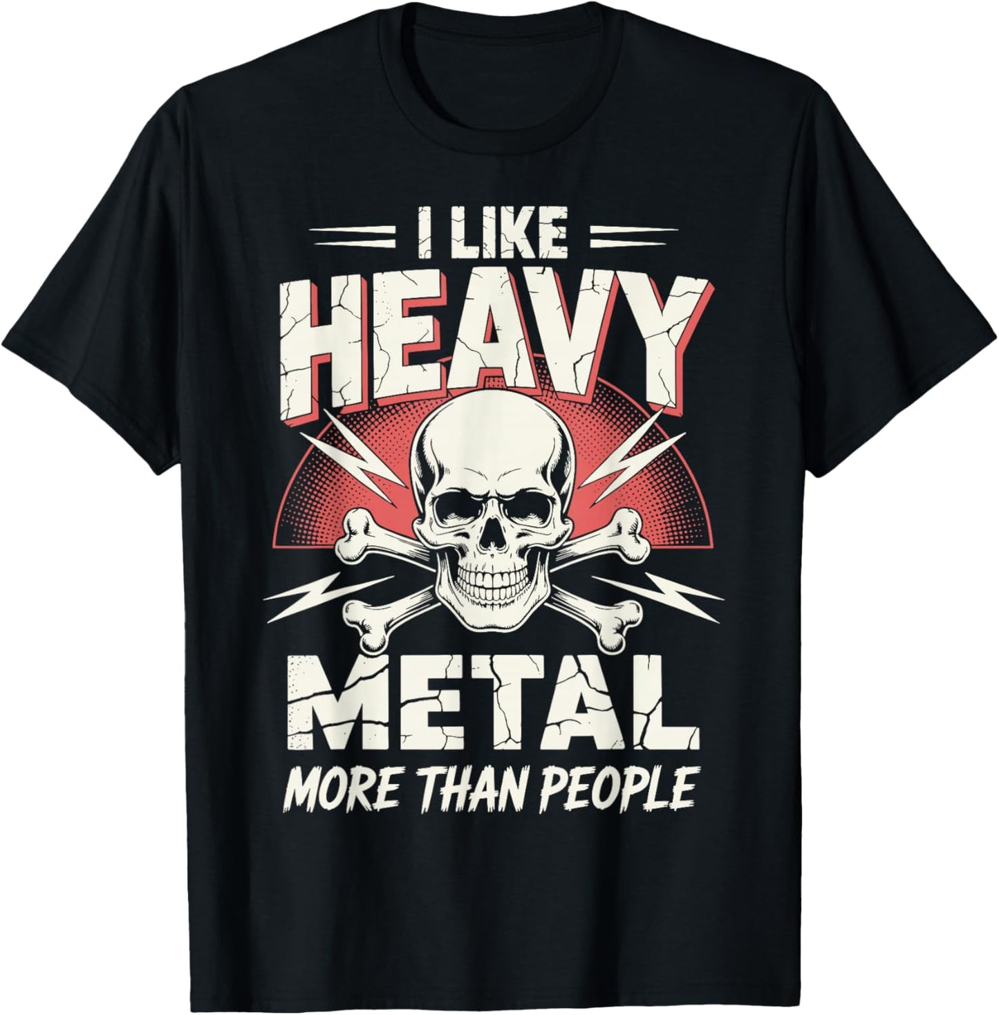 I Like Heavy Metal More Than People T-Shirt - T-Shirt | Black