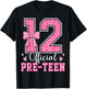 12 Official Pre-Teen Leopard 12 Year Old 12th Birthday Girl T-Shirt - T-Shirt | Black
