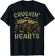 Valentine Camouflage Truck Crushin' Hearts Boy Kids Monster T-Shirt - T-Shirt | Black