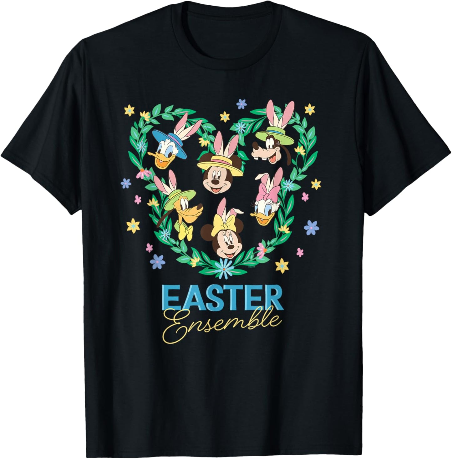 Disney Mickey & Friends Easter Ensemble Bunny Ears Icon T-Shirt - T-Shirt | Black